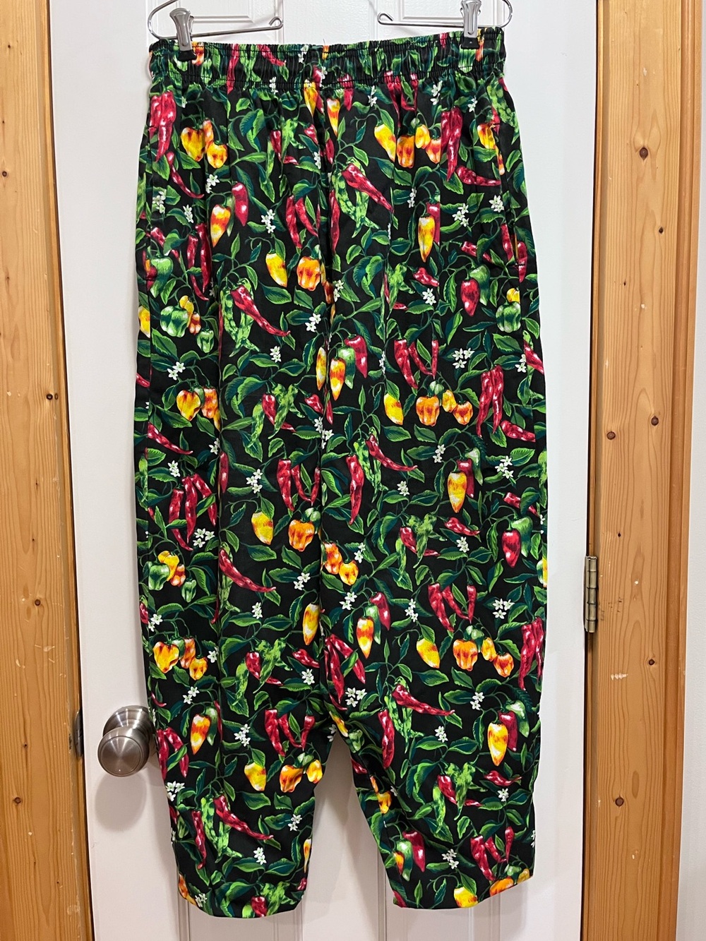 VINTAGE Womens M Colorful Chili Pepper Plants 🌶️ Graphic 100% Cotton Pants